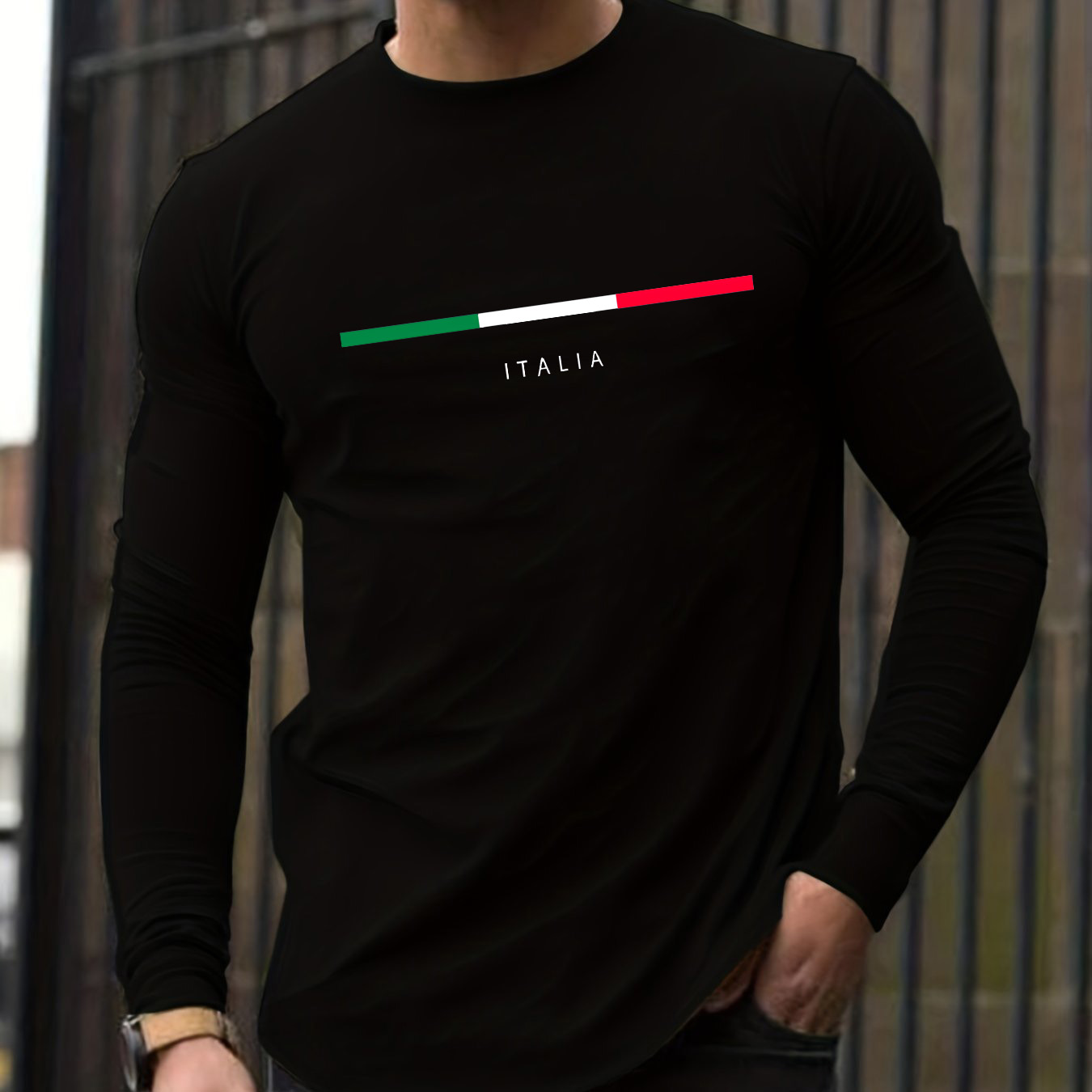 Men'S Fashion T Shirts - 100% bawełna, męska koszulka z długim