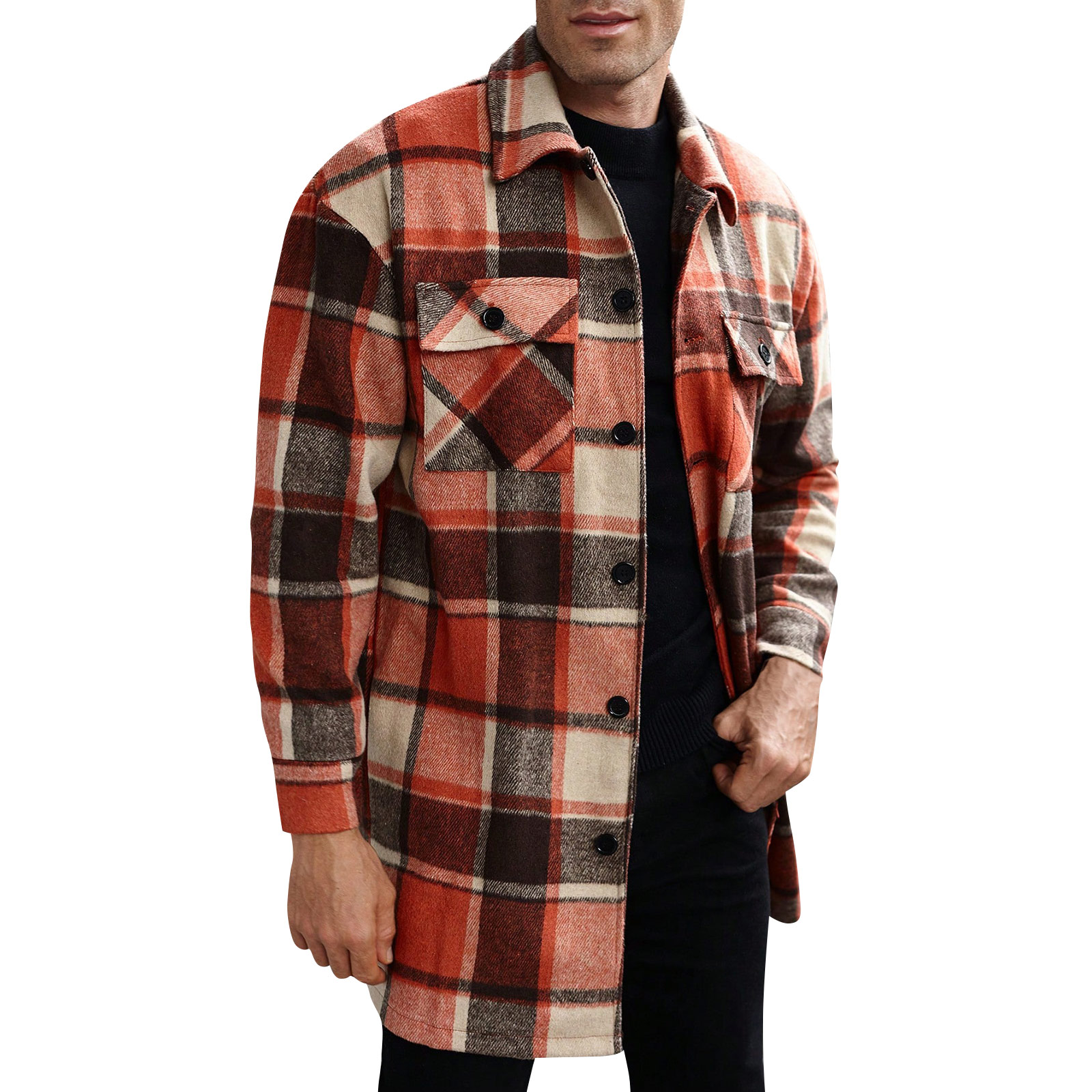 Men'S Fashion X - Męski płaszcz typu trencz z podwójnymi