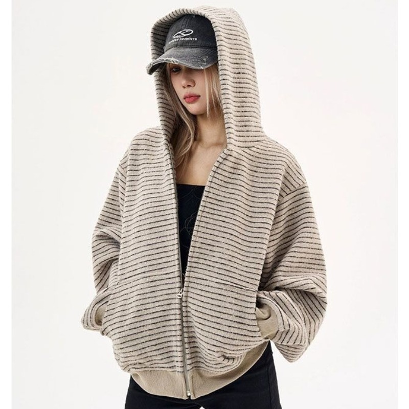 Mens Fashion Zip Up Hoodies - 2026 Jesień Zima Nowa Retro Bluza