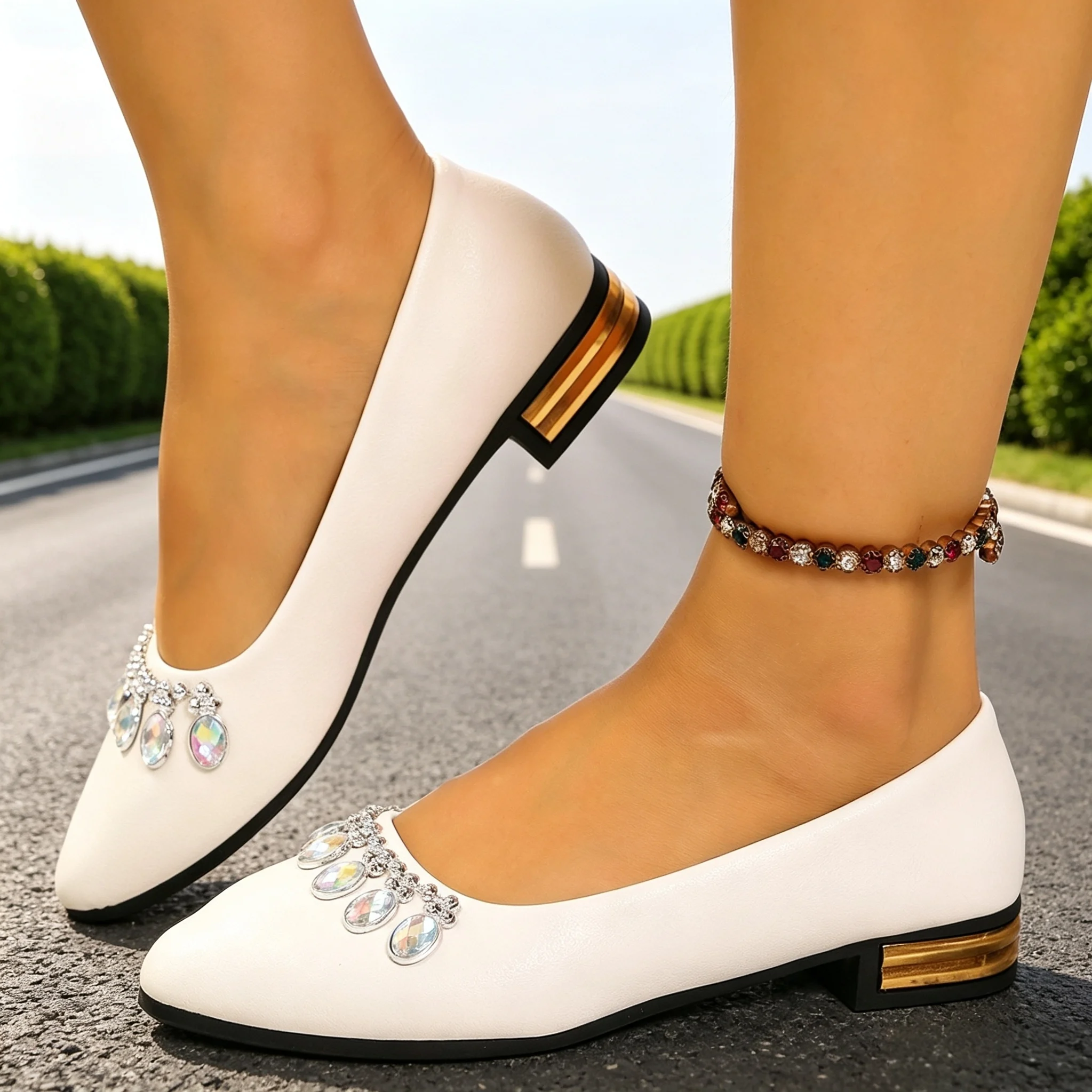 Men'S Fashion News - Damskie baleriny z ostrym noskiem, duże