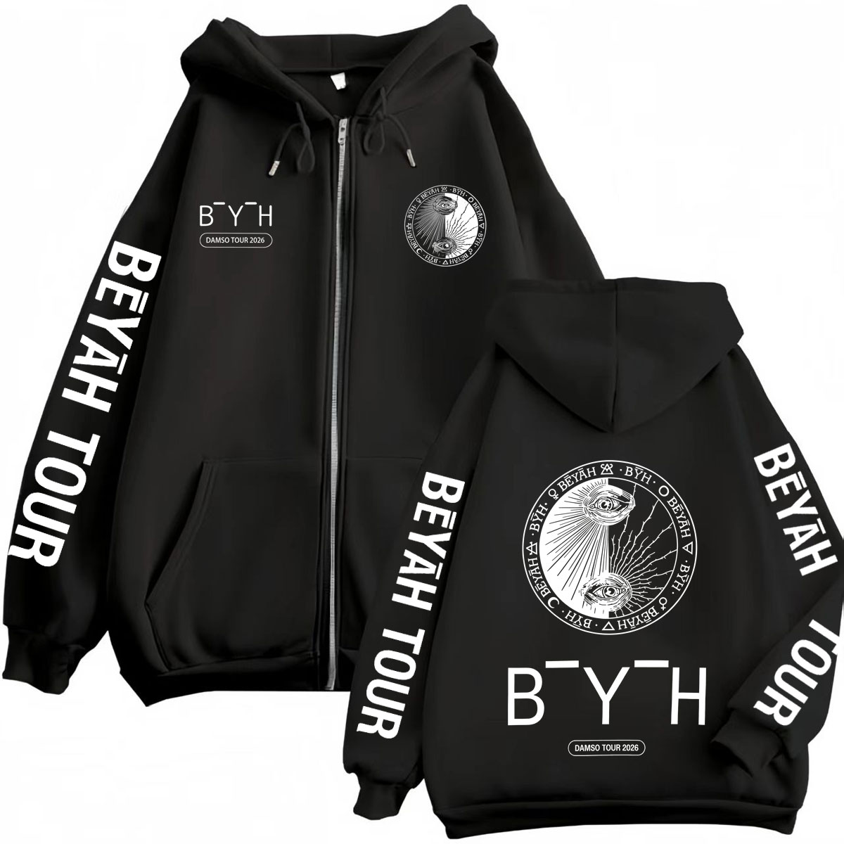 Mens Fashion Zip Up Hoodies - Bluza z kapturem na zamek Rapper