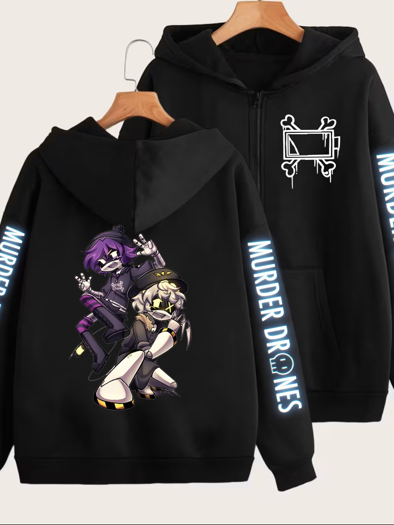 Mens Fashion Zip Up Hoodies - Bluza z kapturem Murder Drones z