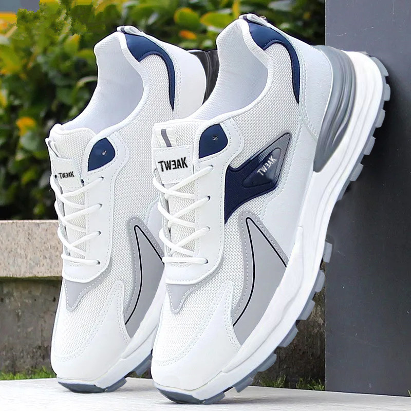 Mens Fashion Trainers - Męskie buty sportowe z siateczki, sznurowane,