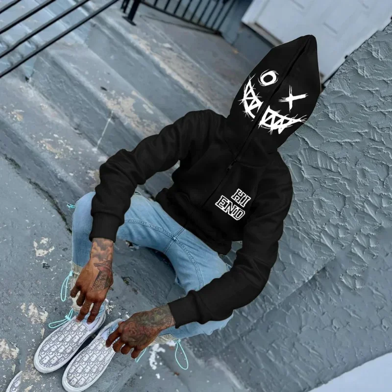 Kobiety Mężczyźni Y2K Moda Blu – Mens Fashion Zip Up Hoodies recenzja i cena