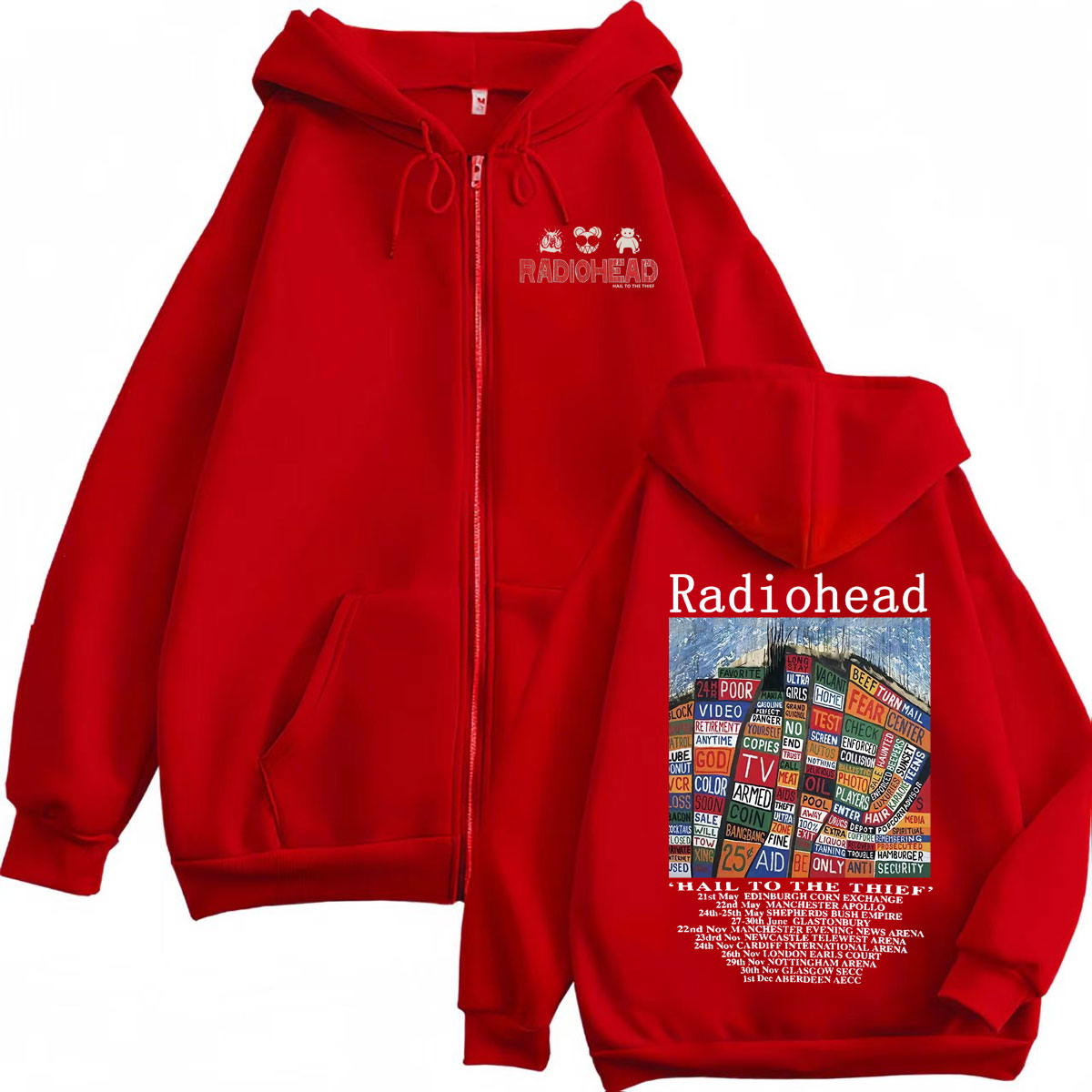 Radiohead Hail To The Thief Me – Mens Fashion Zip Up Hoodies recenzja i cena