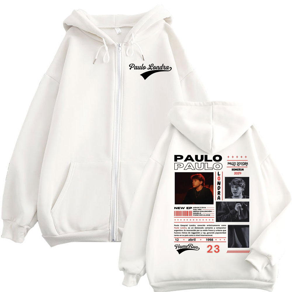 Raper Paulo Londra Homerun Alb – Mens Fashion Zip Up Hoodies recenzja i cena