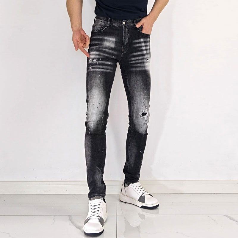 Męskie obcisłe dżinsy w stylu  – Men'S Fashion Grey Jeans recenzja i cena