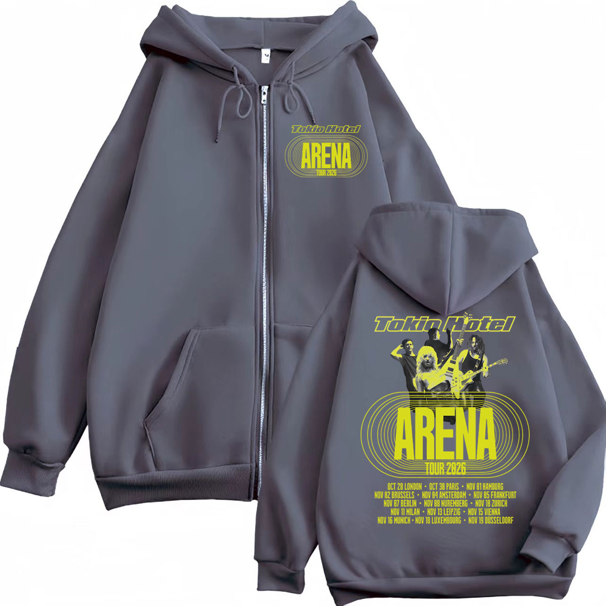 Bluzy z kapturem Tokio Hotel A – Mens Fashion Zip Up Hoodies recenzja i cena