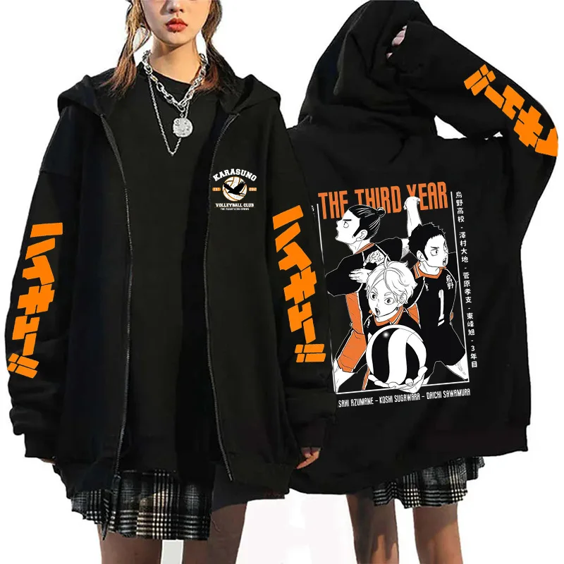 Oya Oya Oya Haikyuu Japońskie  – Mens Fashion Zip Up Hoodies recenzja i cena