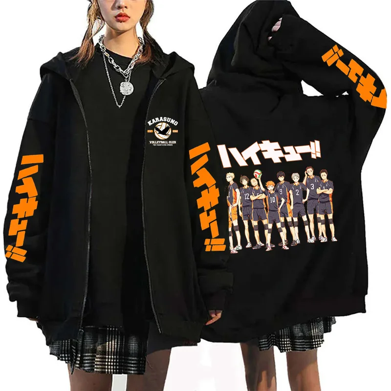 Oya Oya Oya Haikyuu Japońskie  – Mens Fashion Zip Up Hoodies recenzja i cena
