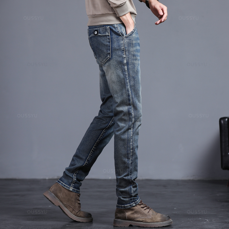 Wiosna Jesień Męska Klasyczna  – Men'S Fashion Grey Jeans recenzja i cena