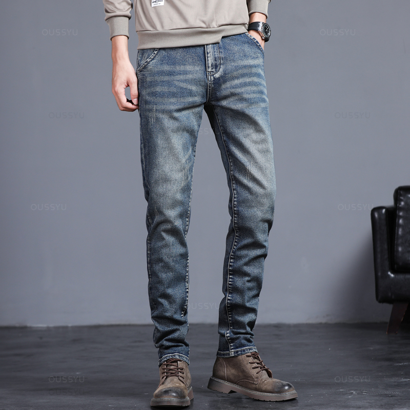 Wiosna Jesień Męska Klasyczna  – Men'S Fashion Grey Jeans recenzja i cena