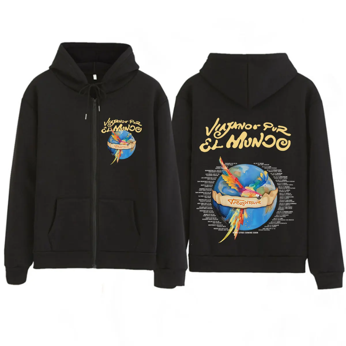 Karol G Viajando Por El Mundo  – Mens Fashion Zip Up Hoodies recenzja i cena