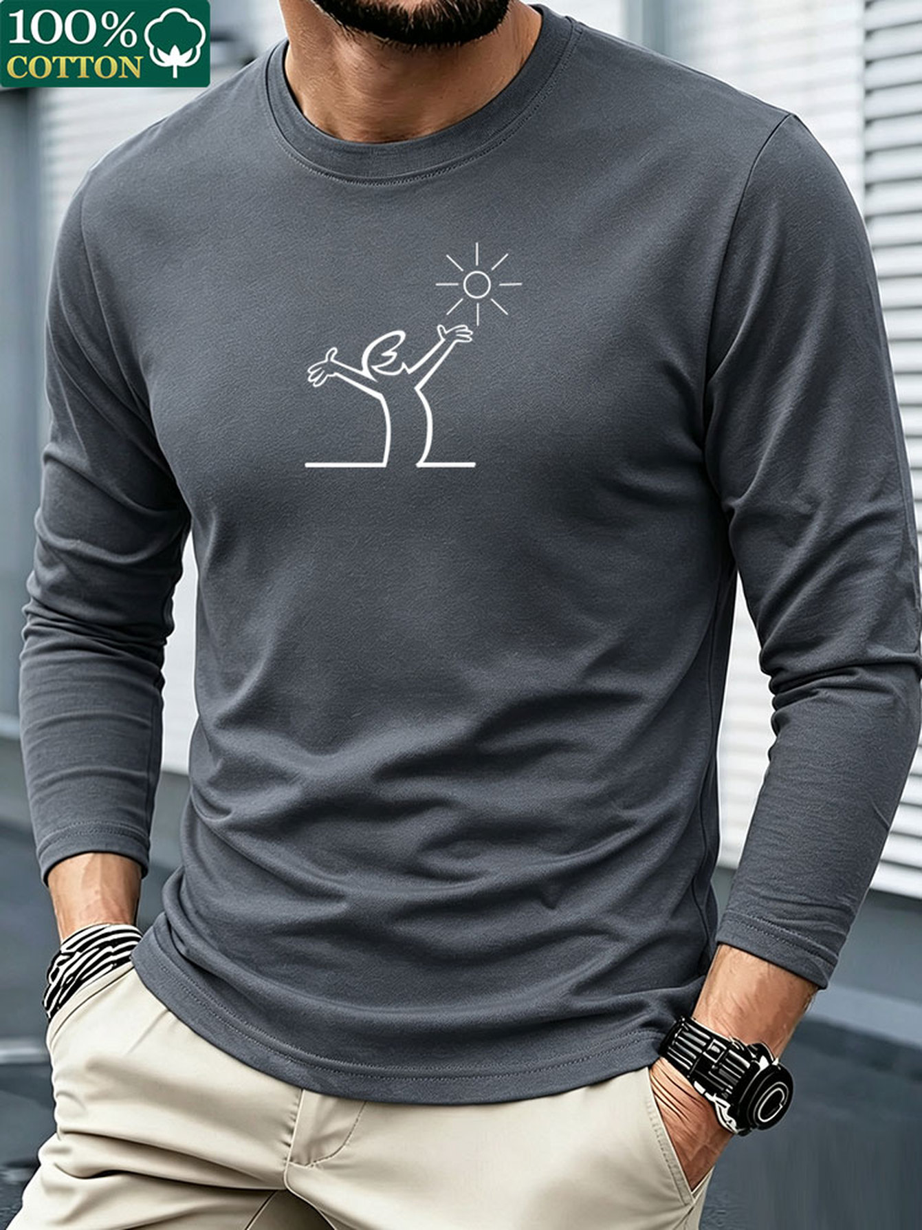 Męska koszulka z długim rękawe – Men'S Fashion T Shirts recenzja i cena