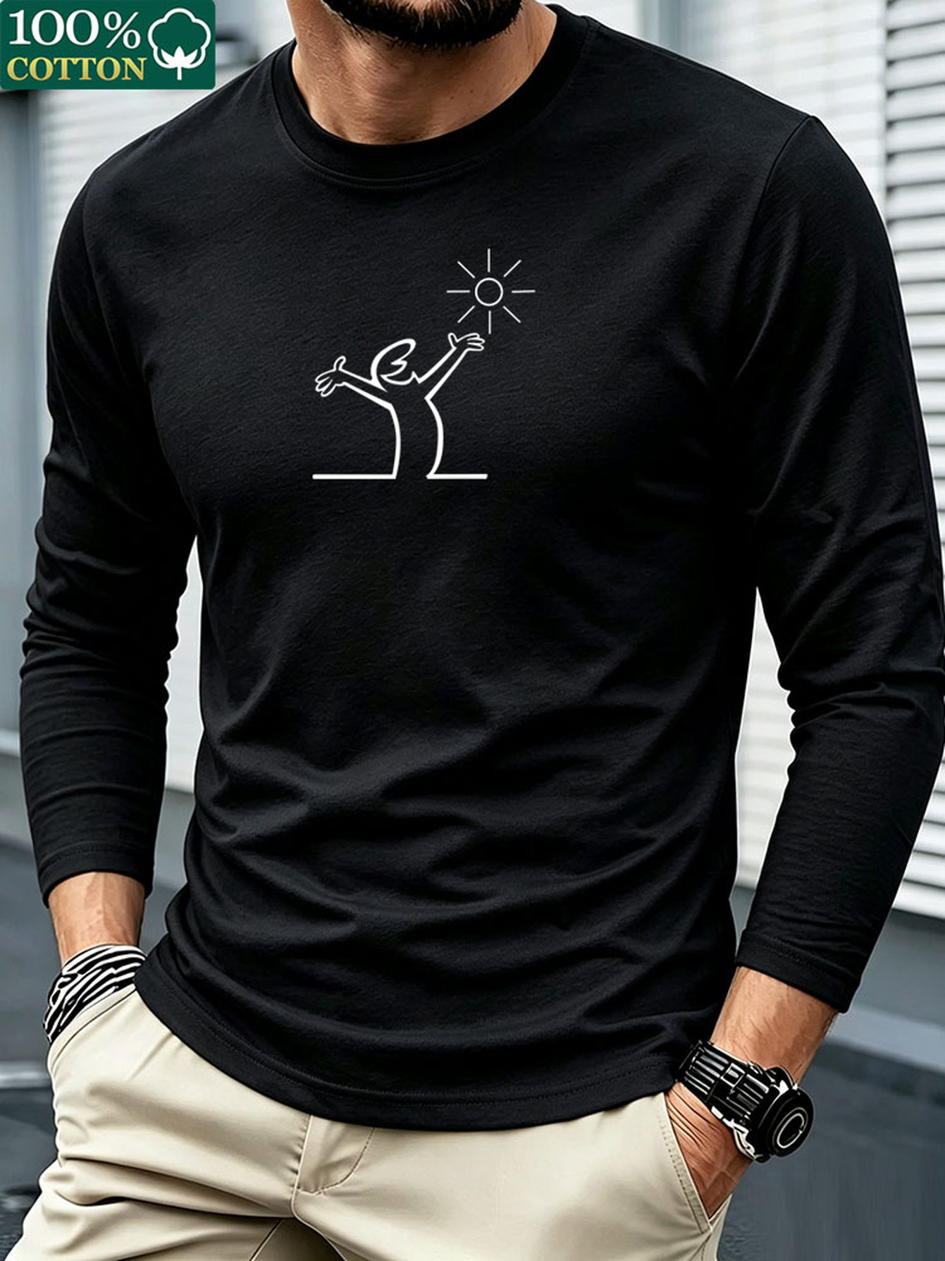 Męska koszulka z długim rękawe – Men'S Fashion T Shirts recenzja i cena