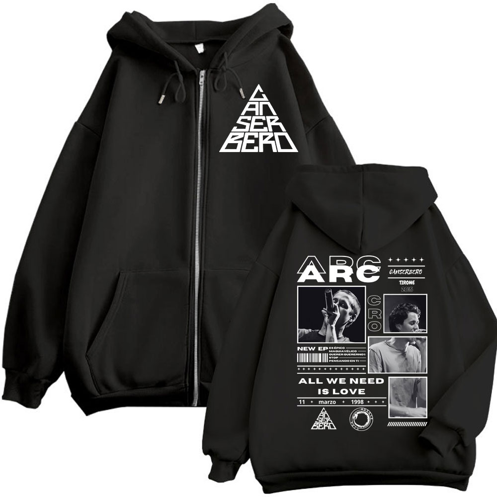 Canserbero All We Need Is Love – Mens Fashion Zip Up Hoodies recenzja i cena