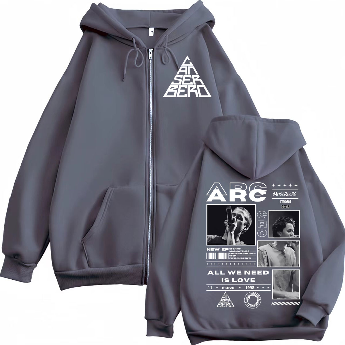Canserbero All We Need Is Love – Mens Fashion Zip Up Hoodies recenzja i cena