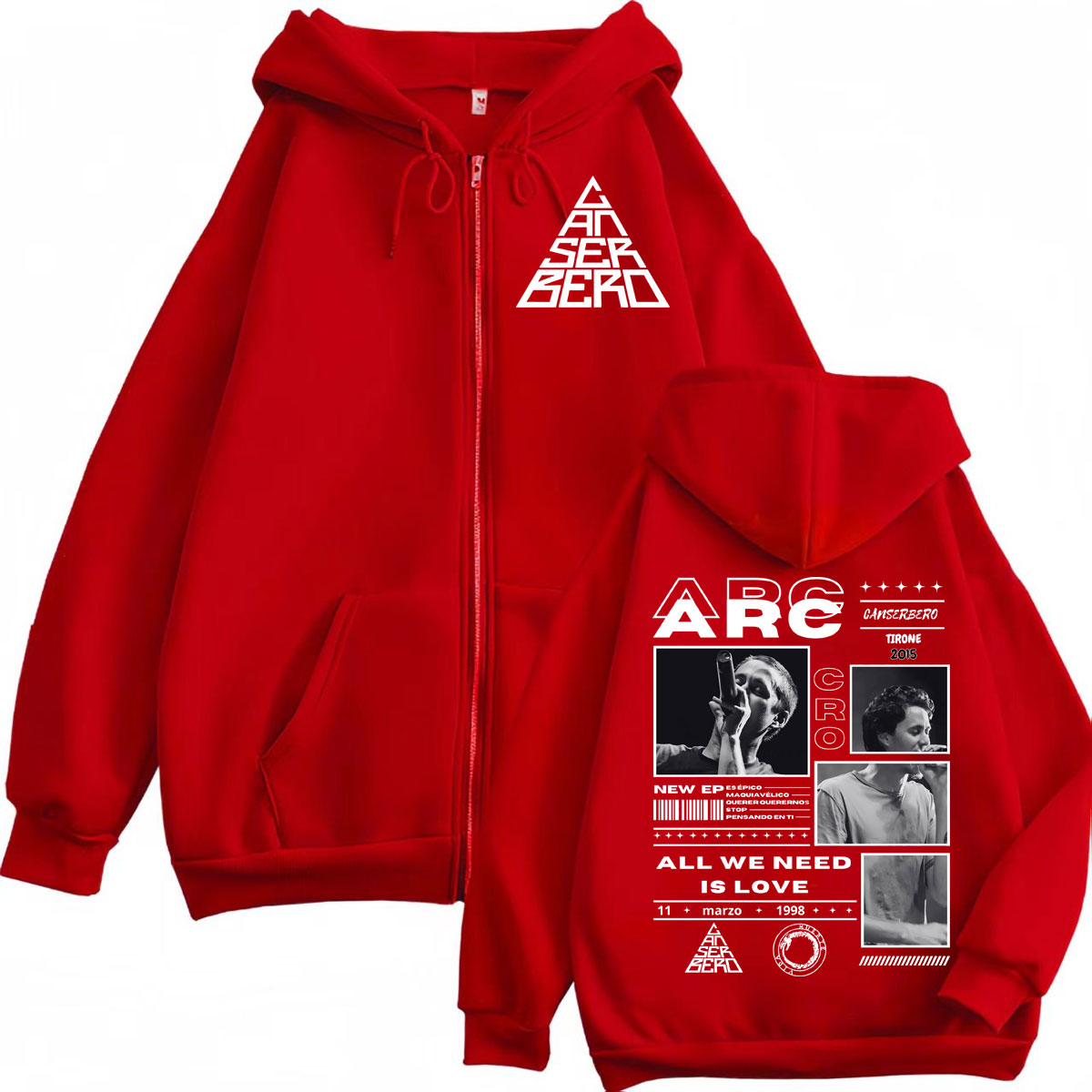 Canserbero All We Need Is Love – Mens Fashion Zip Up Hoodies recenzja i cena
